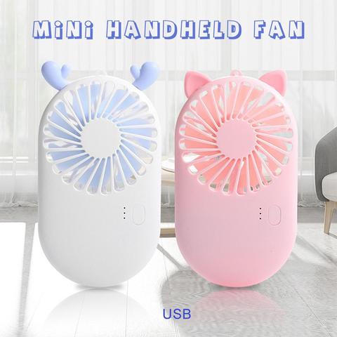 Summer 1pc Cute Portable Mini Fan Handheld USB Chargeable Desktop Fans 3 Mode Adjustable Summer Cooler For Outdoor Travel Office ► Photo 1/6