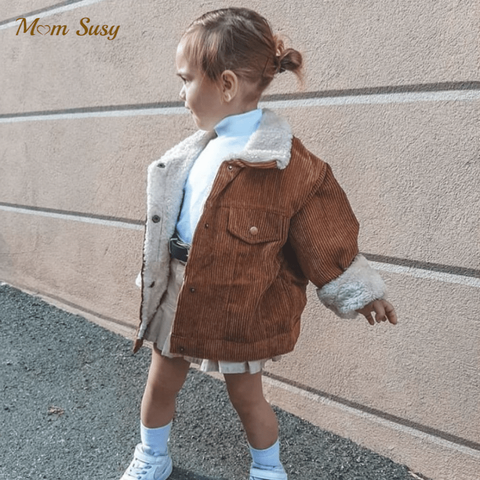 Fashion Baby Girl Boy Winter Jacket Corduroy Fur Thick Infant Toddler Child Warm Coat Baby Outwear High Quality Clothes 1-5Y ► Photo 1/6
