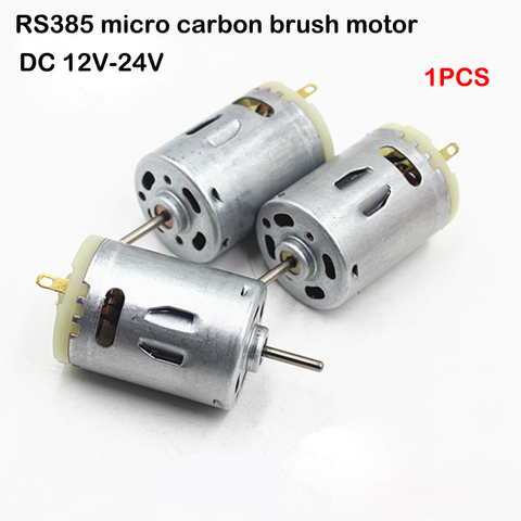 Mini Hair Dryer Motor DC 12V-36V 6000RPM Small RS385 Electric Motor Strong Magnetic Carbon Brush Long Axis DIY Hobby Toy Model ► Photo 1/5