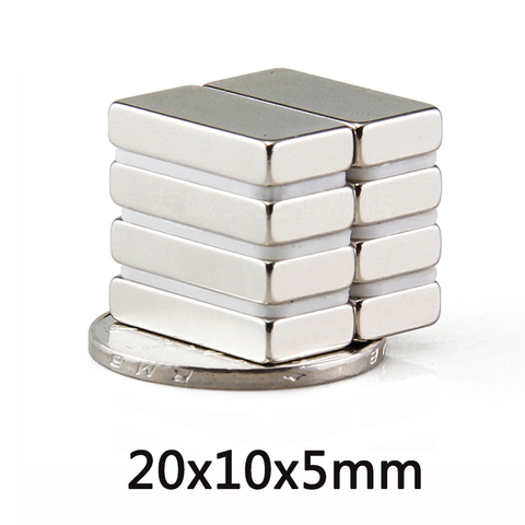 1/2/3pcs 20x10x5 mm Powerful Quadrate Magnetic Permanent Magnet 20x10x5mm Super Powerful magnet Neodymium Magnets 20*10*5 mm ► Photo 1/4