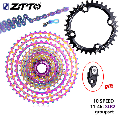 ZTTO MTB Bike 10 Speed 11-46T SLR2 Ultralight Cassette Rainbow k7 HG Mountain Bike 10v Freewheel k7 For X0 X9 X7 M610 M781 M786 ► Photo 1/6