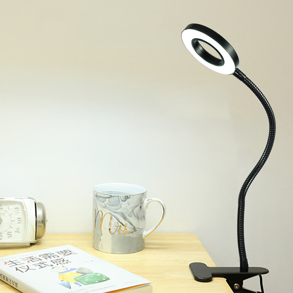 Dimmable Flexible USB Clip-On Desk LED Table Reading Book Studying Lamp Light 