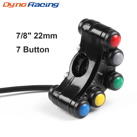 Universal 7 button Motorcycle Switches Race Bikes Motorcross 22mm Handlebar Switches Assembly Headlight Indicator Horn Switch ► Photo 1/6