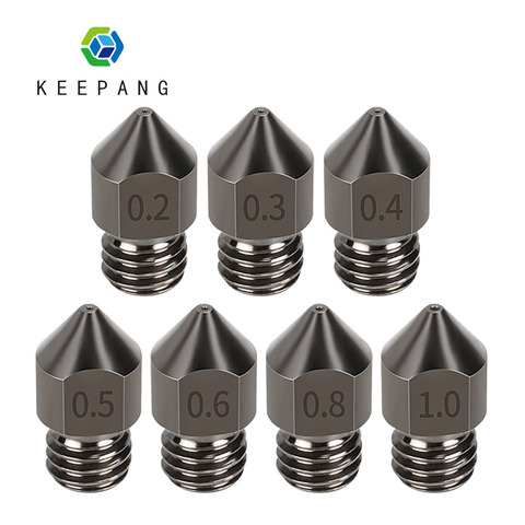 KeePang MK7 MK8 Nozzle Super Hard Steel Mold Steel Corrosion-Resistant Extruder Threaded 1.75mm 3D Printer Nozzle mk8 ► Photo 1/6