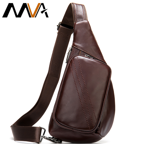 MVA 100% Genuine Leather Men's Shoulder Bag Men's Messenger Bag Small Crossbody Bags For Men Chest Pack Leather Sling Bags Men ► Photo 1/6