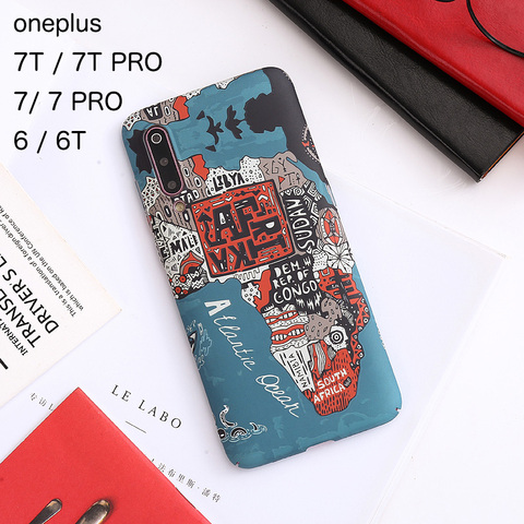 multicolor Africa map Plastic hard shell case For Oneplus 7T Pro 7 Pro 8 8 Pro case cover ► Photo 1/6