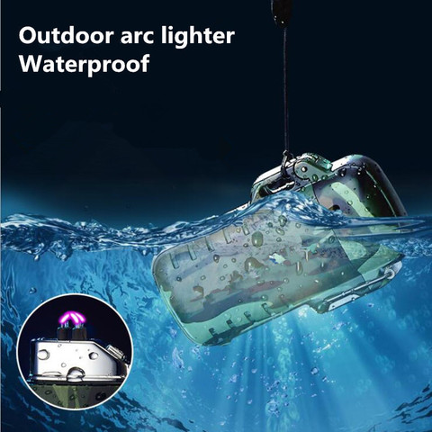 Fashion Windproof Plasma lighter USB charging Double Arc cigarette lighter Waterproof Outdoor lighter pulse Electronic lighters ► Photo 1/6