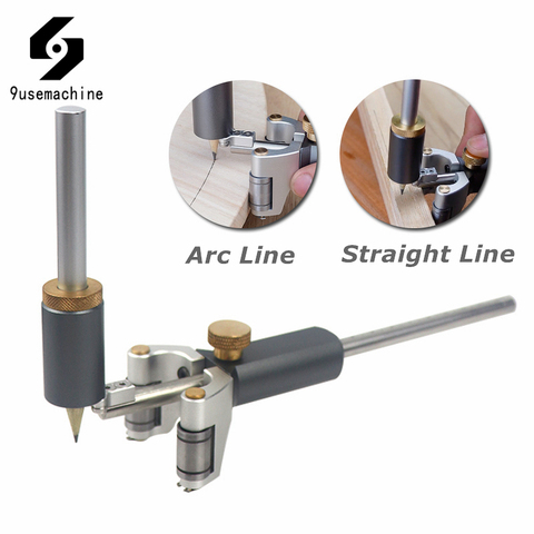 Woodworking Straight And Arc Line Scribe Dual-purpose Parallel Line Drawing Ruler Marking Gauge Automatic Line Scribing Tools ► Photo 1/6