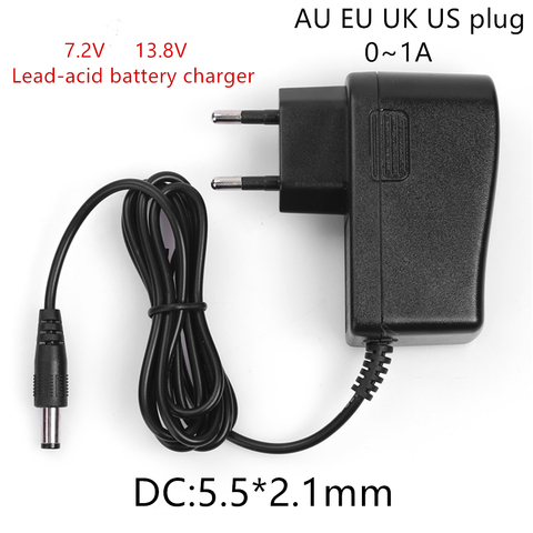 AC 100-240V DC 7.2V 13.8V 1A Charger Power Supply Adapter 7.2 13.8V 1000MA Lead-acid Battery Charger ► Photo 1/5