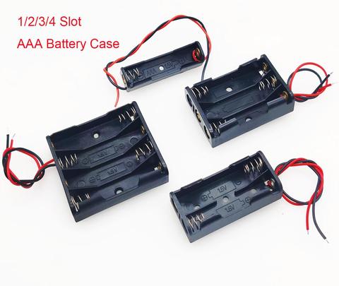 AAA Battery Storage Case 1/2/3/4 Slot Battery Box Battery Holder With Leads With 1 2 3 4 Slots AAA Drop Shipping ► Photo 1/5