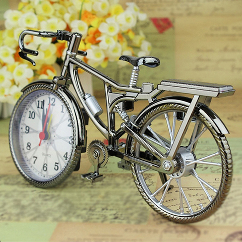 Hot Sale  New Home Garden New Vintage Arabic Numeral Bicycle Shape Creative Table Alarm Clock Home Decor часы настольные ► Photo 1/6