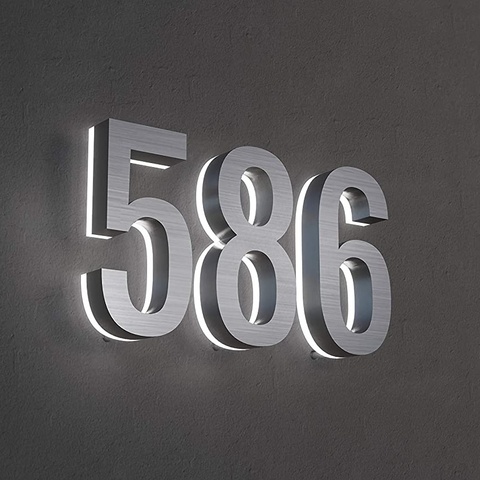 house numbers stainless  Waterproof Light sign  steel 3D led illumilous light address ► Photo 1/6