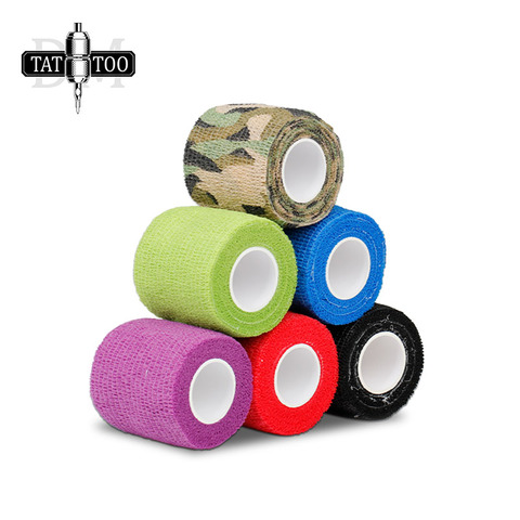 High Quality Tattoo Supplies Cohesive  10pcs Disposable Tattoo Grips Cover Tattoo Bandage for Tattoo Machine ► Photo 1/6