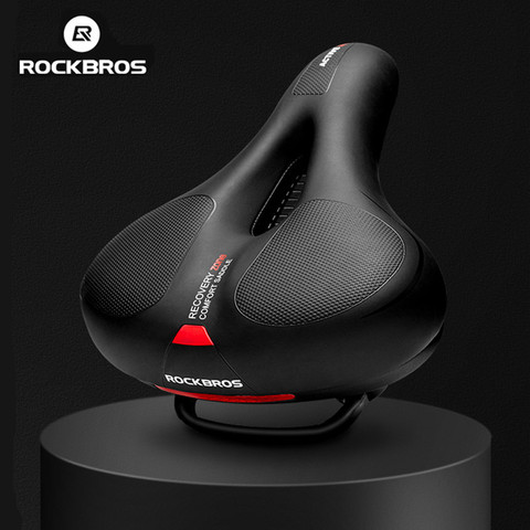 ROCKBROS MTB Road Bike Saddle Round Streamlined Reflective Saddle Rainproof PU Surface Soft Memory Foam Shockproof Bike Seat ► Photo 1/6