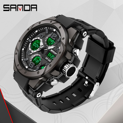 SANDA New G Style Men's Military Sports Watch LED Digital Quartz Dual Display Watch Waterproof Men's Watch Relogio Masculino ► Photo 1/6