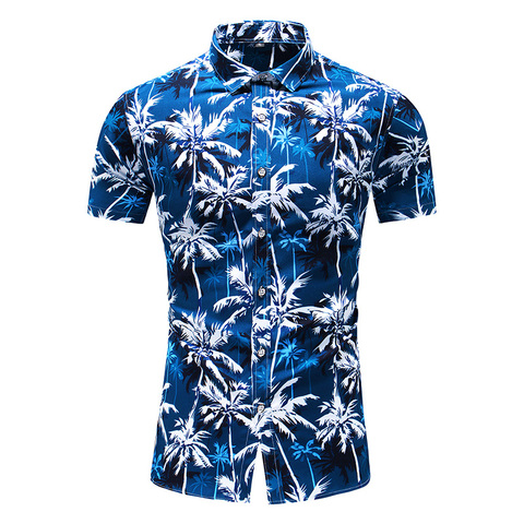 Fashion Flower Design Short Sleeve Casual Shirts Men's Hawaiian Blouse 2022 Summer Clothing Plus Asian Size 5XL 6XL ► Photo 1/5
