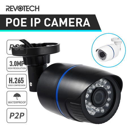 H.265 POE Waterproof 3MP Bullet IP Camera 1296P / 1080P IR LED Outdoor Security Night CCTV System Video Surveillance HD Cam ► Photo 1/6