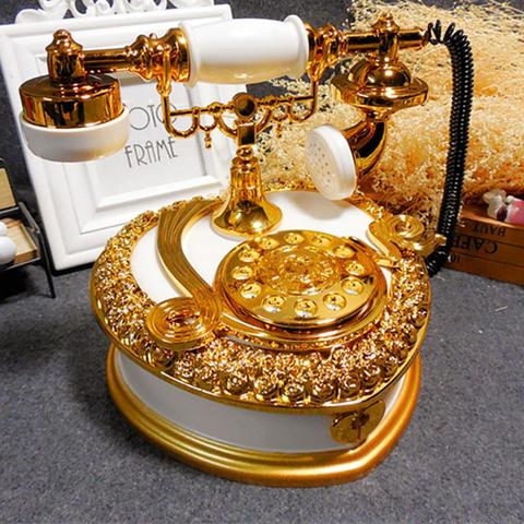 Vintage Dial Telephone Clockwise Spring Music Box Ornament Kids Birthday Gift Exquisite Workmanship Vintage Telephone Design ► Photo 1/6