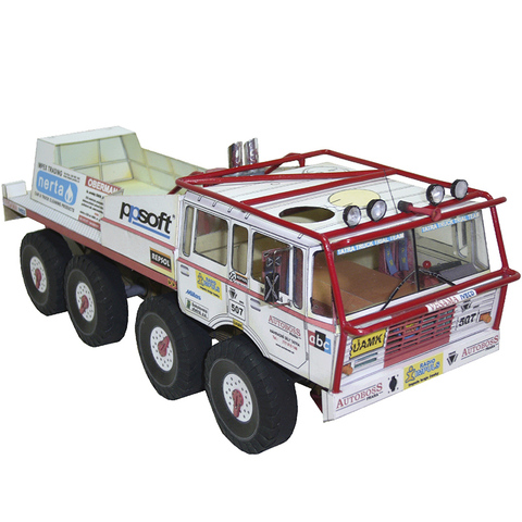 TATRA 813 Extreme Truck Trial 1:32 Dakar Rally Folding Mini 3D Paper Model Papercraft DIY Adult Handmade Craft Toys ZX-036 ► Photo 1/6