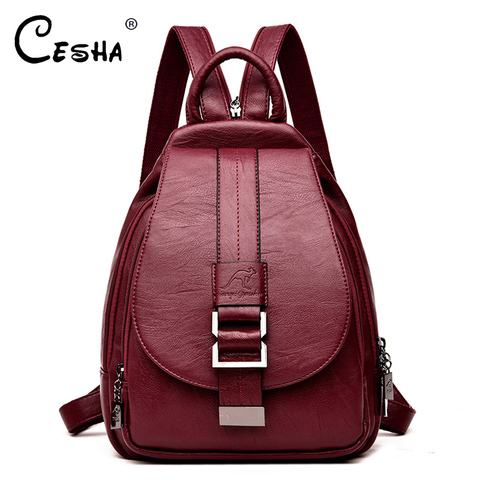 Fashion Anti Theft Women Backpack Durable Leather Travel Backpack Female Casual Girls School Backpack Ladies Backpack Mochilas ► Photo 1/6