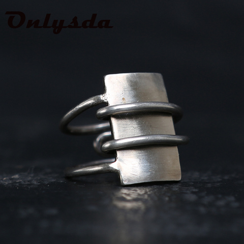 Stainless Steel Viking Simple Ring Geometry vintage Hammer retro punk Classic Ring Male finger Love Jewelry for man Gift OSR526 ► Photo 1/6