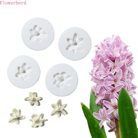 Simulation Hyacinth Double-sided Cutting Die Set Full Set Sugar Flower Mold Fondant Cake Silicone Mold Baking Tool Cake Decor ► Photo 1/5