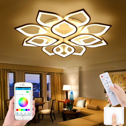 Modern led chandelier living room bedroom dining room LED ceiling lamp hotel villa chandelier lamp remote control APP control la ► Photo 1/6
