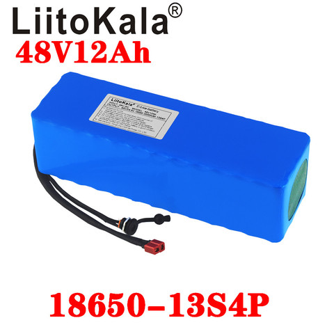 LiitoKala 48V Battery 48V 12Ah 18650 13S4P Electric Bike Lithium Battery for 48V 250W 350W 500W Ebike Motor with 20A BMS ► Photo 1/6