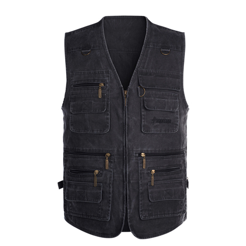 Multi-pocket vests for older men extra-large outdoor shooting fishing hiking vests and jackets ► Photo 1/6