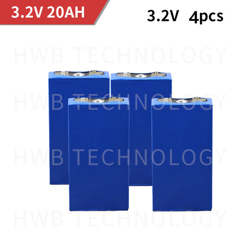 4pcs 3.2v rechargeable LiFePO4 battery 20Ah li-polymer cell for 12V 20A battery pack e-bike UPS Power convertor HID light ► Photo 1/1