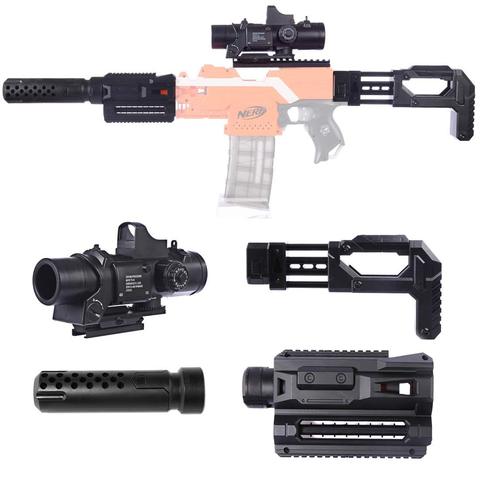 Upgrade Mods Kit for Nerf with 6X Targeting Scope with 7cm Rail  Magazine Clip Holder Deco Silencer Tube Adapter ► Photo 1/6