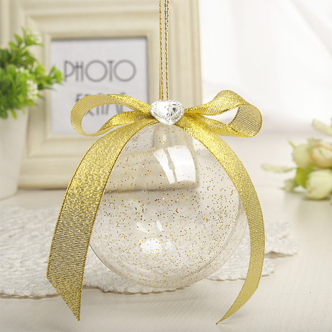 5PCS Creative round plastic ball transparent wedding candy box food grade PS material BOW Wedding Gift candy box ► Photo 1/5