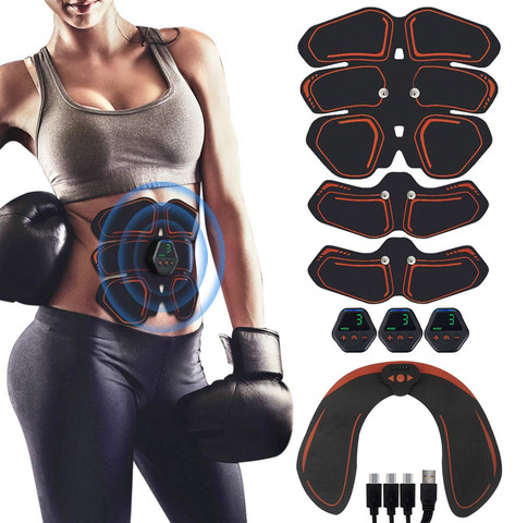 EMS Abdominal Muscle Stimulator Trainer USB Connect Abs Fitness