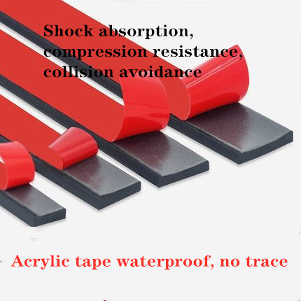 Self-adhesive strips for rubber beading, rectangular box, mechanical shock-absorbing seal, flat distribution adhesive tape ► Photo 1/5