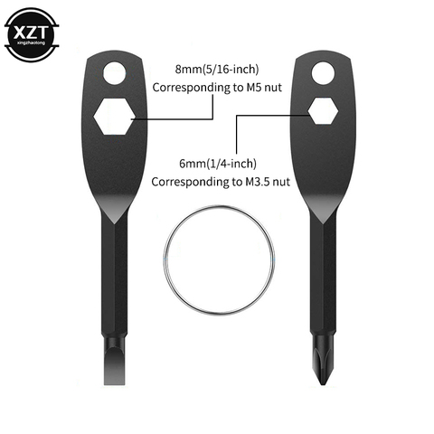 1 Set Stainless Steel Mini EDC Multifunction Screwdriver Key Shape Slotted Screwdrivers Keychain Pocket Repair Tool ► Photo 1/6