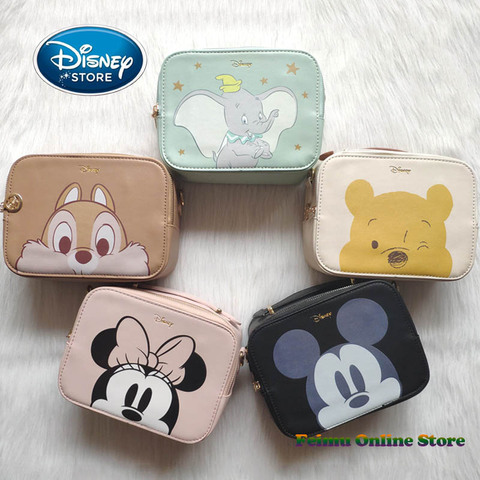 Disney Mickey Mouse Small Square Bag Fashion PU Leather Women Handbag Cartoon Dumbo Winnie the Pooh Girl Shoulder Messenger Bags ► Photo 1/6