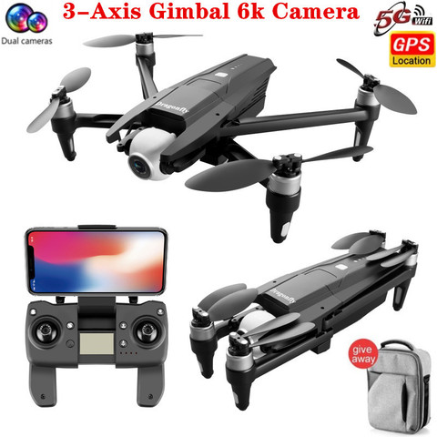 NEW Profissional Drone 6K Double Camera Drone 3-Axis Gimbal 50X ZOOM 170° ESC FPV Drone RC Distance 2km GPS Drone Quadcopter Toy ► Photo 1/6