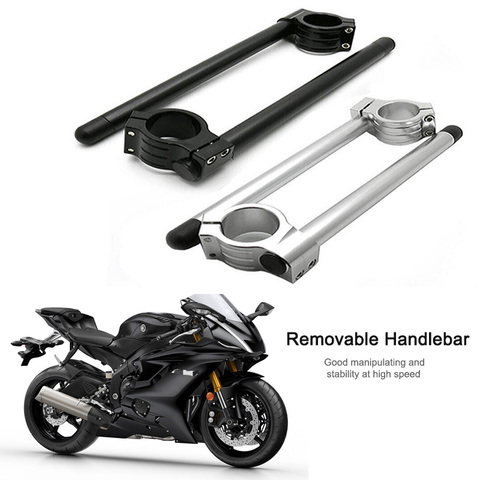 Cafe Racer Motorcycle Handlebar Racing Adjustable CNC Clip On Motor Fork Handle Bar 31 32 33 35 36 37 39 41 43 46MM Chrome Black ► Photo 1/6