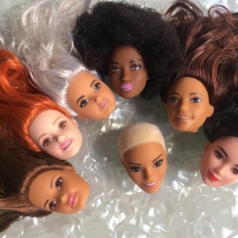 Collection Choose Style Perfect Doll Heads Silver Hair Jute Red Hair Doll Accessories Girl DIY Dressing Princess Toy Doll Heads ► Photo 1/6