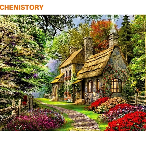 CHENISTORY Frameless Rural Landscape DIY Painting By Numbers Acrtylic Handpainted Oil Painting For Home Decor 40x50cm Artwork ► Photo 1/6