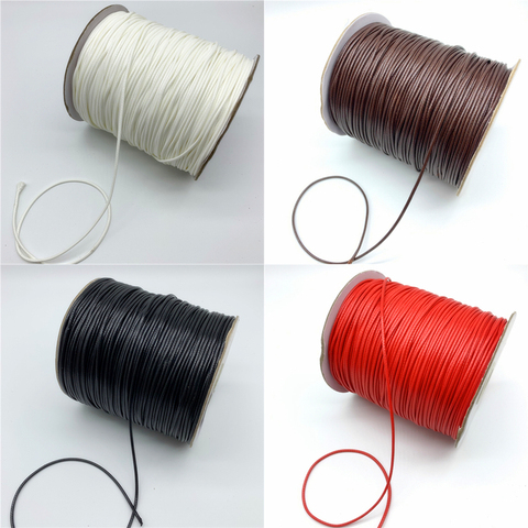 0.5mm 0.8mm 1mm 1.5mm 2mm Waxed Cotton Cord Rope Waxed Thread Cord String Strap Necklace Rope For Jewelry Making ► Photo 1/6