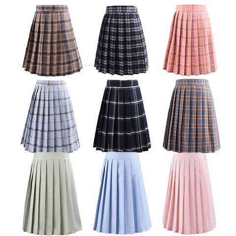 Japanese School Dresses Large-Size S-5XL Women Cosplay Anime Plaid Pleated Skirt For Girls High School Uniforms Students Skirt ► Photo 1/6