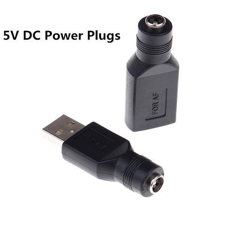 Female Jack To USB 2.0 Male Plug / Female Jack 5V DC Power Plugs Connector Adapter Laptop 5.5*2.1mm Black Color ► Photo 1/6