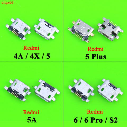 2 5 10pcs micro usb connector jack socket female charging port socket dock 5 pin for Xiaomi Redmi 4A 4X 5 A 5 plus 6 6A 6PRO  S2 ► Photo 1/5