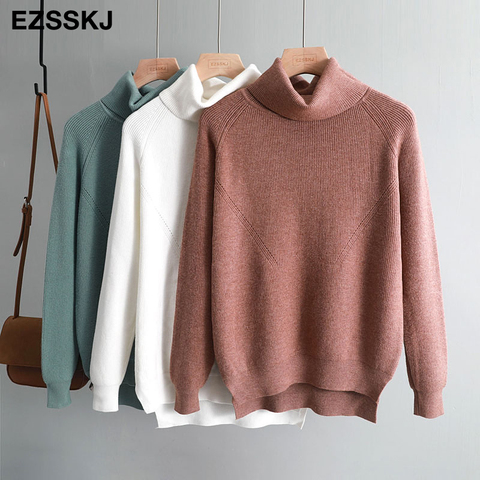 casual oversize thick Autumn Winter turtleneck Sweater Pullover Women Long Sleeve chic Basic female loose Knitted Sweaters ► Photo 1/6