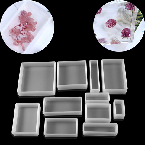 Square Rectangle Epoxy Resin Molds Real Dried Plants Flower Insect Specimen For Resin Epoxy Mold Silicone Jewelry Crafts Making ► Photo 1/6