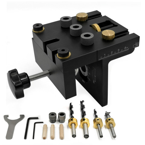 Multifunction Woodworking Doweling Jig Kit Adjustable Drilling Guide Puncher Locator For Furniture Connecting Carpentry Tools ► Photo 1/5