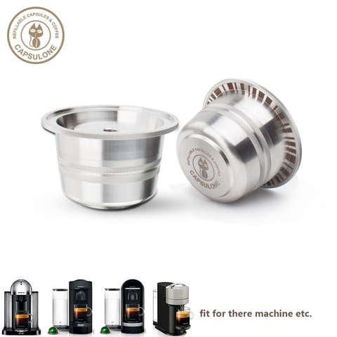 CAPSULONE reusable Coffee capsule pod  fit For Nespresso Vertuo Vertuoline  metal Stainless Steel Refillable  Capsule ► Photo 1/6