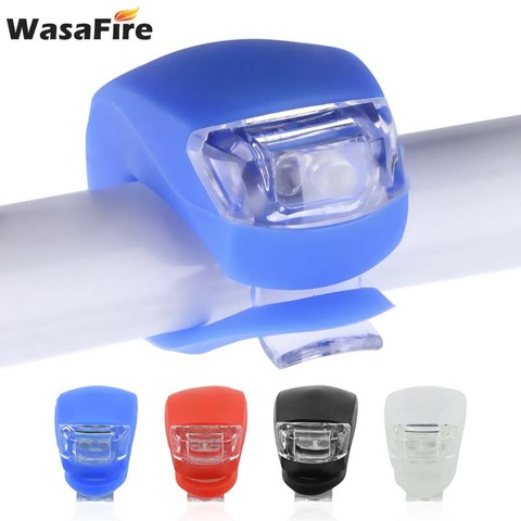 WasaFire Silicone Bicycle Front Light Bike Head Rear Tail Lights Waterproof Cycling Flash Light Mini Bicycle Lamps with Battery ► Photo 1/6