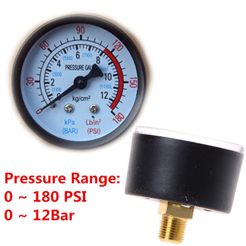 Hot Selling! Air Compressor Pneumatic Hydraulic Fluid Pressure Gauge 0-12Bar / 0-180PSI ► Photo 1/6